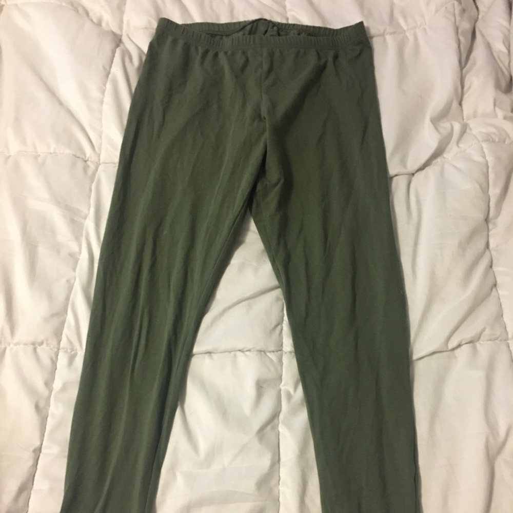Army Green Cotton Leggings